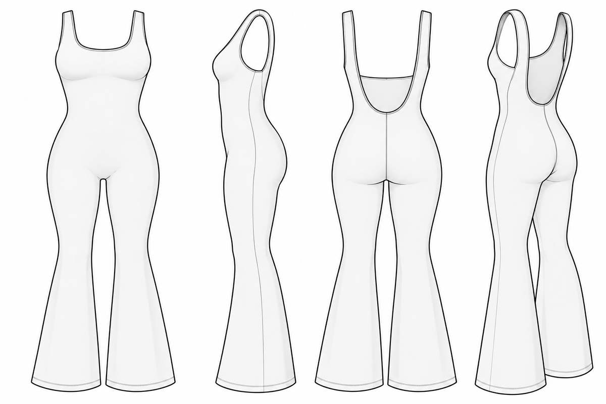 baretouch basic flare jumpsuit